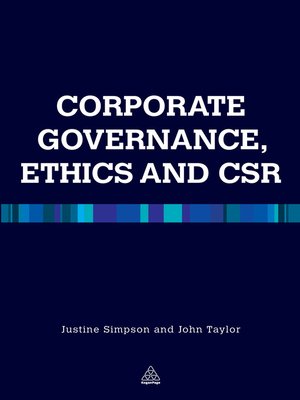 cover image of Corporate Governance Ethics and CSR